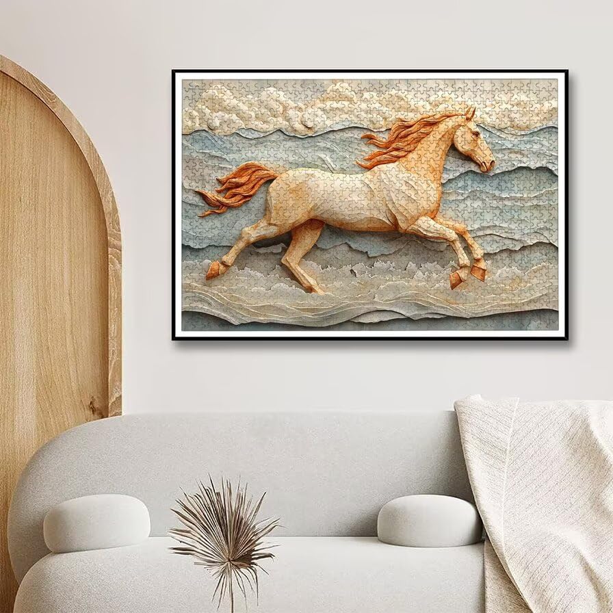 Puzzle 1500 Piezas, Puzzle Animal con Caja Regalo, Caballo Puzzles 1500 Piezas Adultos, Medidas: 87 x 57 cm, Rompecabezas Adultos de Madera, Rompecabezas para Decoración Hogar, Regalo Mujer, -5540