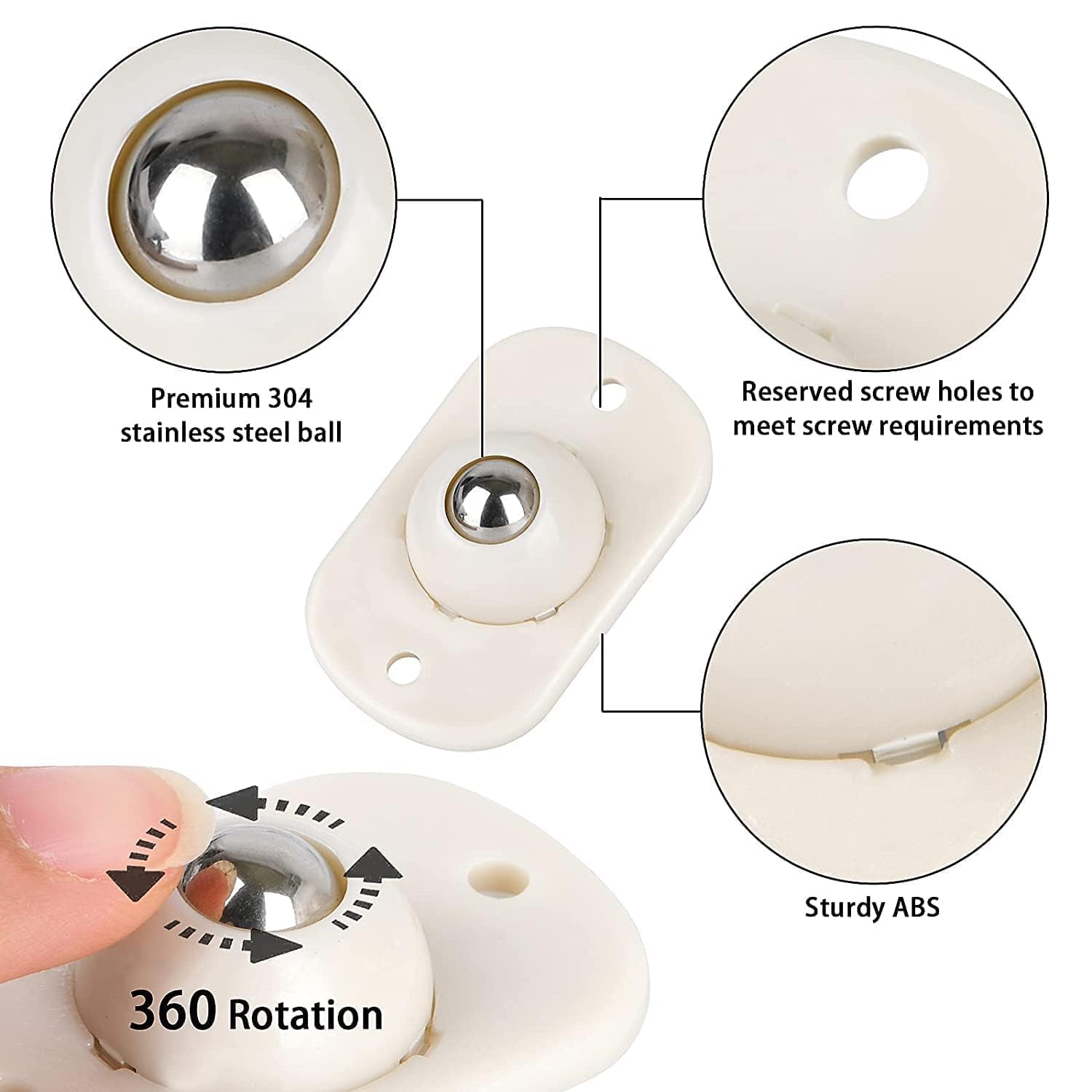 Thinks Zone 12Pcs Mini Swivel Casters Wheels Self-Adhesive 360 Degree Rotation Sticky Pulley Low Level Silent Roller Ball Castors Transfer Bearing for Bins Bottom Storage Box Furniture Trash 2