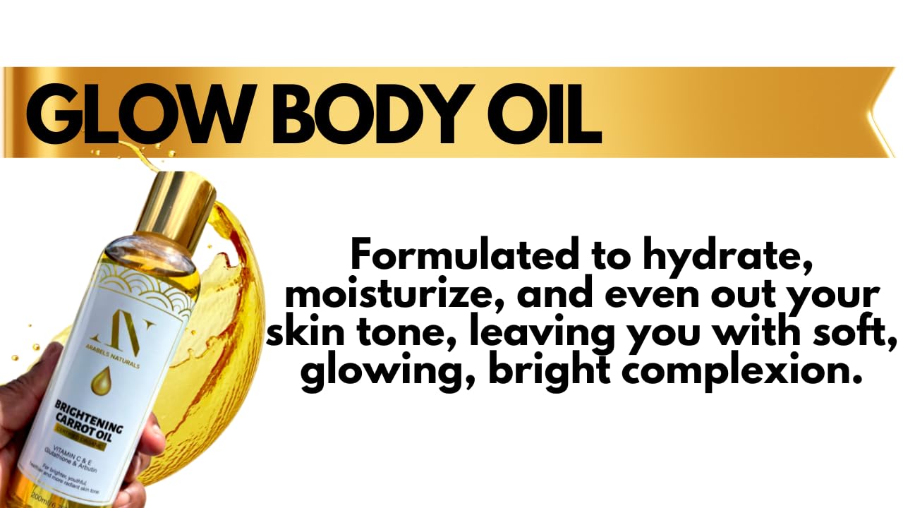 Organic Carrot Oil with Papaya Extract - Toning & Brightening Oil - Infused with Vitamin C, Non- Greasy Fast Absorbing Formula, Nourishing, Moisturizing, Hydrating, Face and Body Skincare Oil, 100% Pure Natural Organic Body Oil (6.7 oz / 200ml)