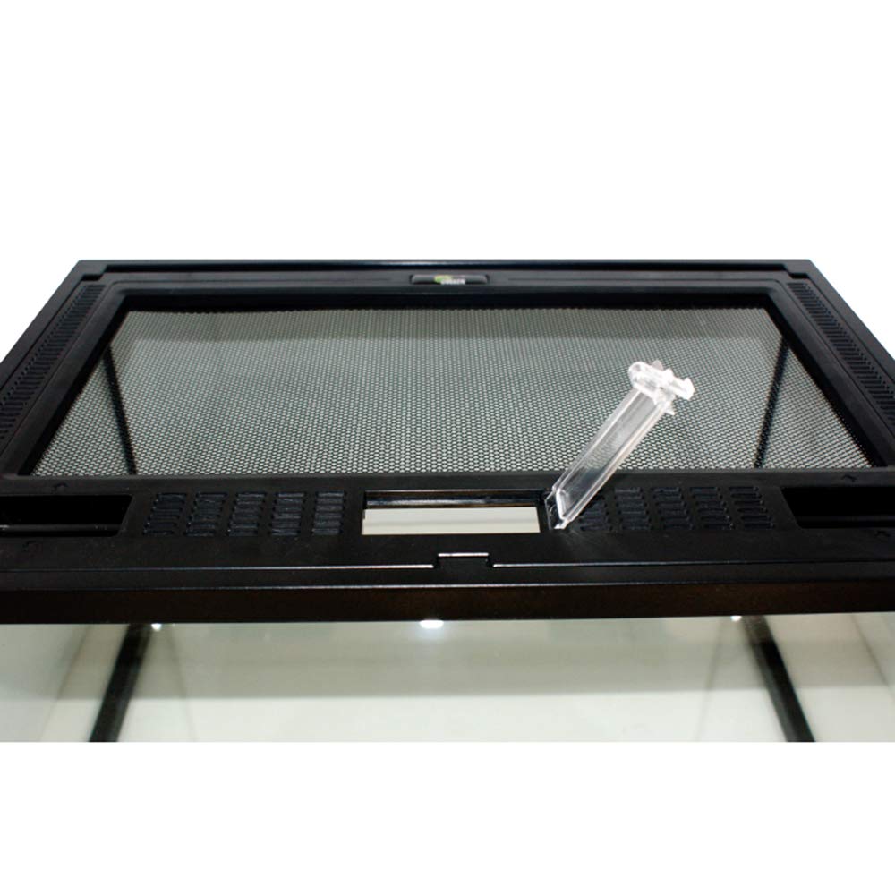 Glas-Terrarium Push Up mit Belüftungsöffnung und Futterloch für Lebende Reptilien Bartagamen, Leguan (30,5 x 30,5 x 20,3 cm)