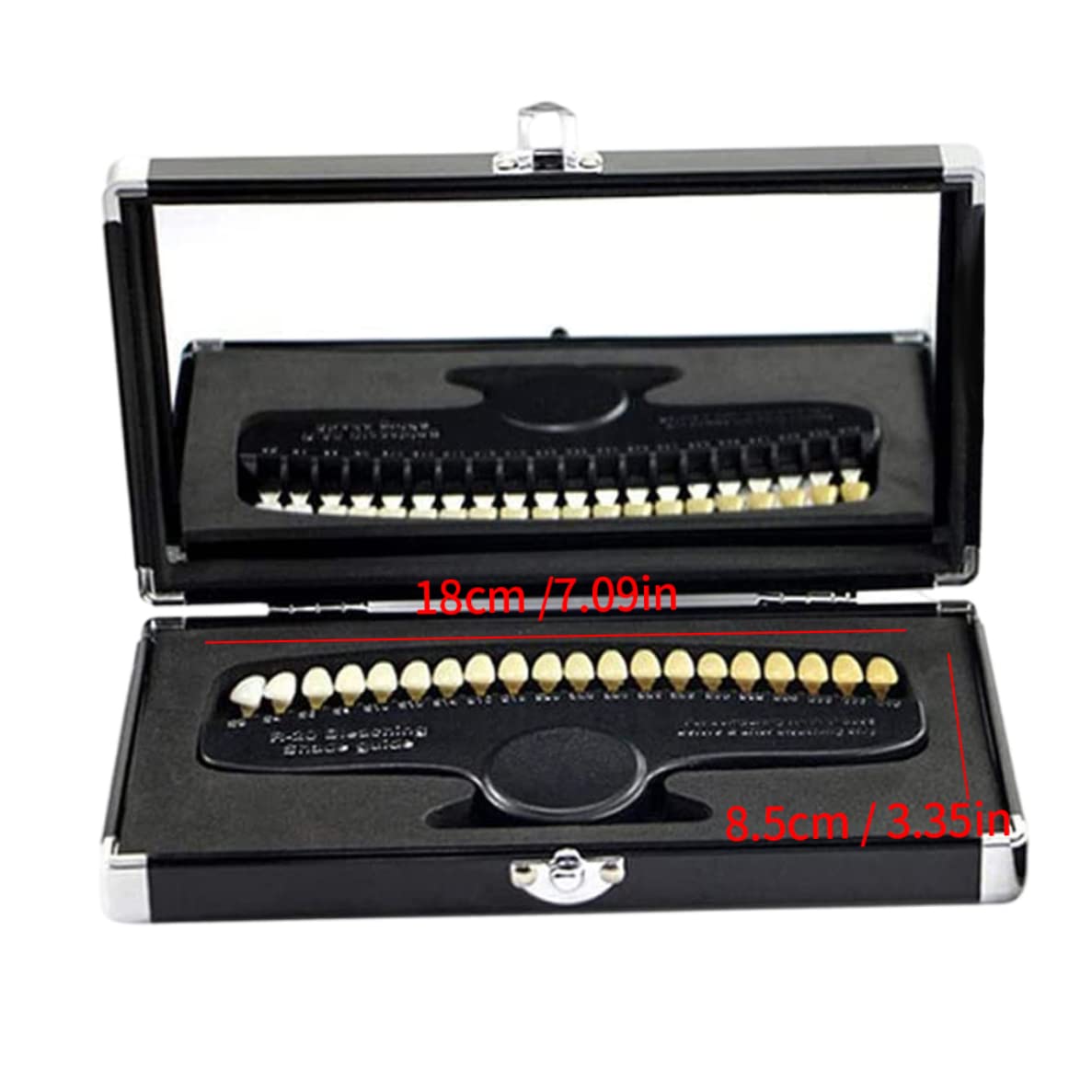 Outils de dentiste, guide de teinte dentaire à 20 couleurs Guide de teinte dentaire avec miroir dentaire de la teinte outils dentiste pour le suivi du dentiste