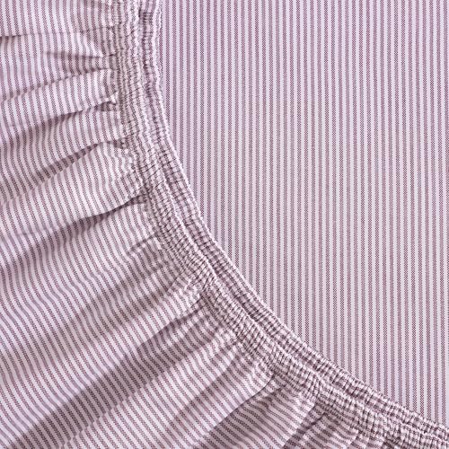 Image of Tommy Hilfiger - Full Size Sheets Set, Crisp & Tailored Cooling Sheets w /a Naturally Smooth Cotton Percale Lightweight Feel - Bed Sheets w /Matching Pillowcases & Fitted Sheet (Ithaca Stripe Red)