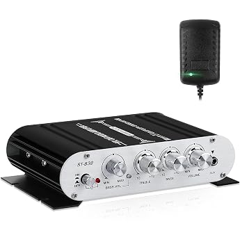 HiFi Audio Amplifier, 2.1CH Stereo Amplifier, RMS 20Wx2+40W ST-838, Black | With subwoofer output class D mini digital power 