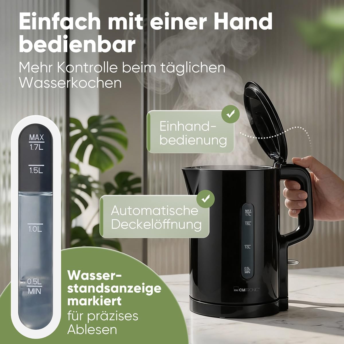 Clatronic WK 3835 vízforraló használat közben