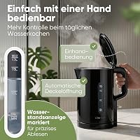 Clatronic WK 3835 1.7L Vízforraló 2200W Gyors Felmelegítés BPA Mentes Fekete 3