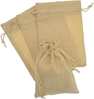 Vista 3 de 20 bolsas de arpillera con cordón, sacos de yute, bolsas de joyería para dulces, bolsas de regalo de Navidad, bodas, fiestas (lino, 2.7 x 3.5)