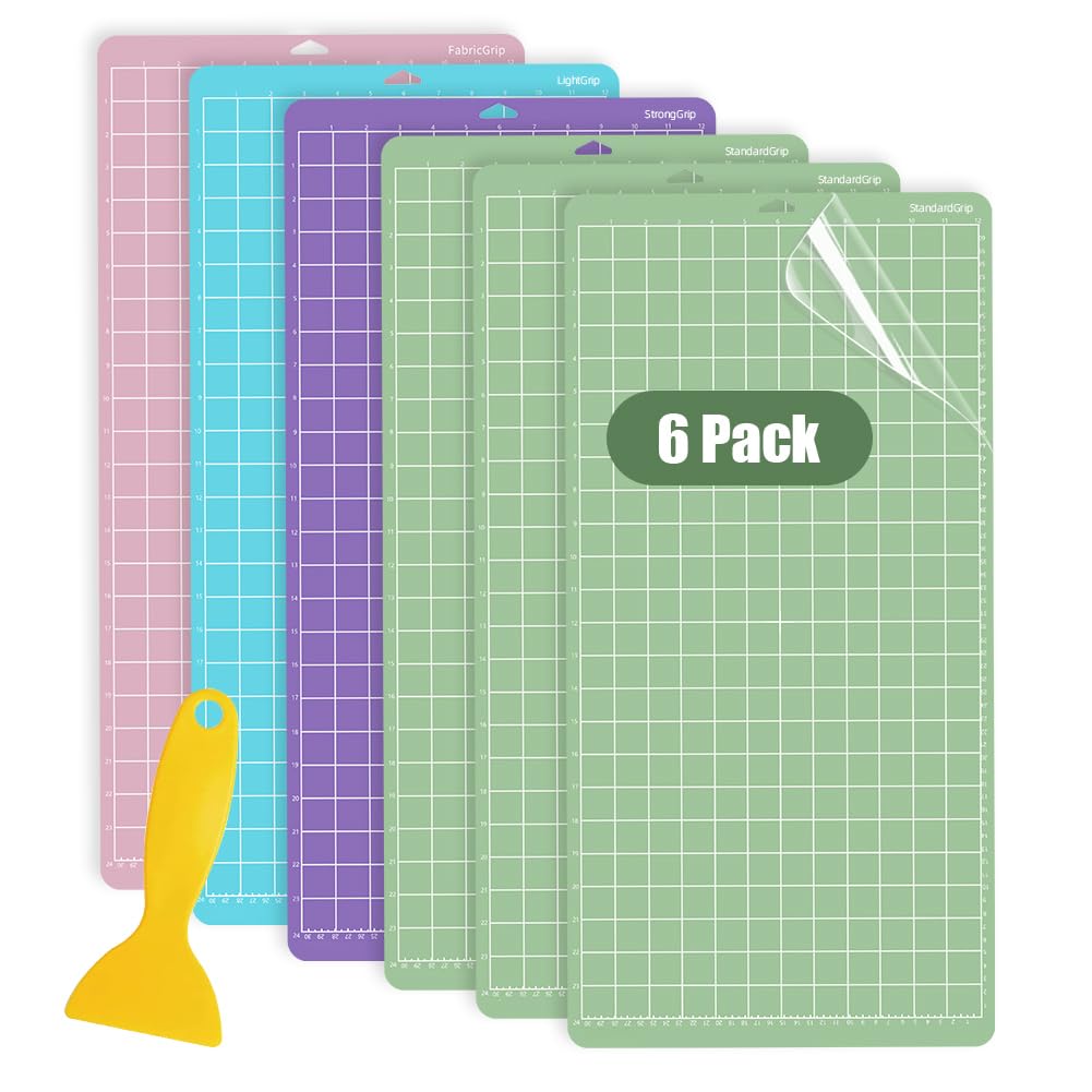 Cowhilan 6 Pack Cutting Mats 12x24 inch for Cricut Maker and Explore Series