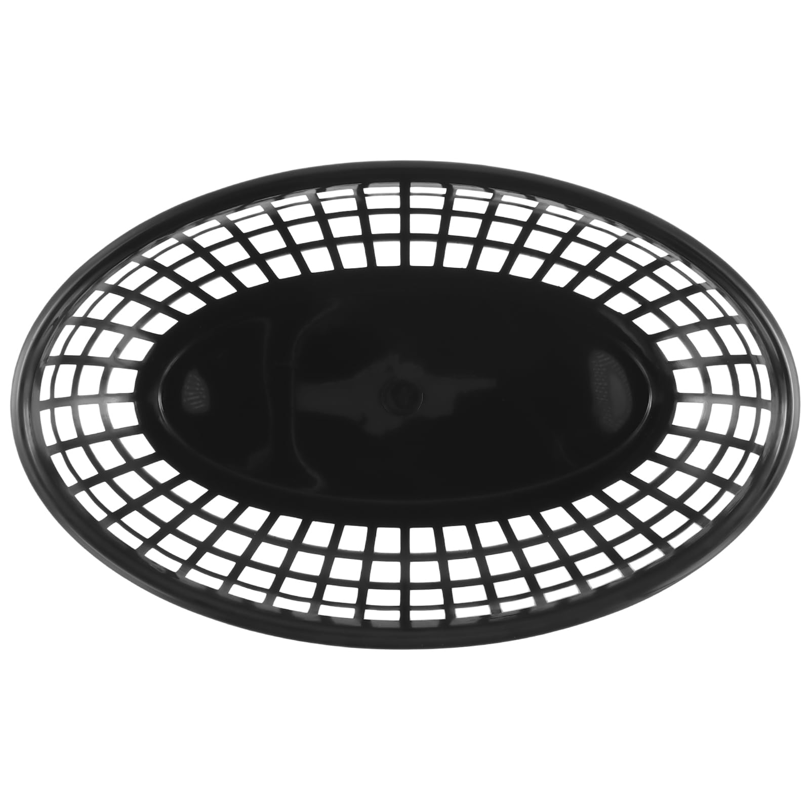 SINJEUN Lot de 60 paniers ovales en plastique pour restauration rapide, 22,5 x 14 x 4 cm, paniers de service de restauration rapide noirs pour frites, hamburgers, sandwichs