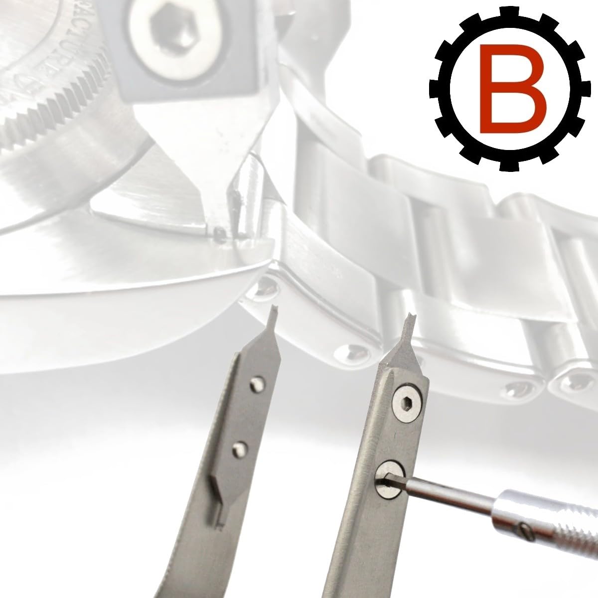 Pinze a molla 7825-S con forchette da 1,2 mm – Pinze a molla per smontare e montare cinturini in metallo per orologi da polso