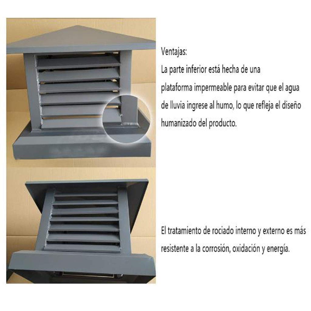 Villa Tapa para Chimenea, Tapa de ventilación, Tubo de aleación de Aluminio, Tapa Protectora para Lluvia, Tapa Protectora, Tapa para Techo, Tapa de ventilación, Capota para Lluvia, A, 60x60c