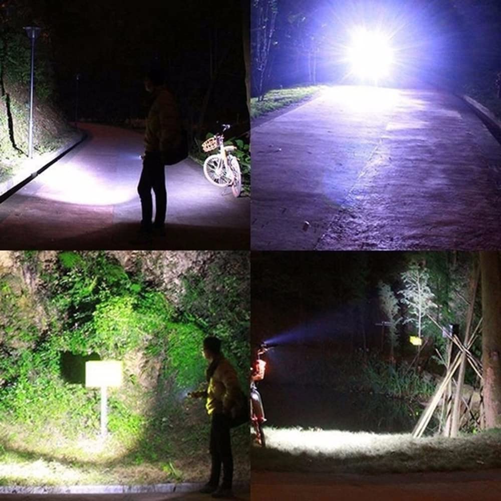 Faro Anteriore per Bicicletta, 3 LED, 600 Lumen, 4 modalità, Batteria 18650, Torcia per Ciclismo, IPX5 con Staffa e Angolo Regolabile.