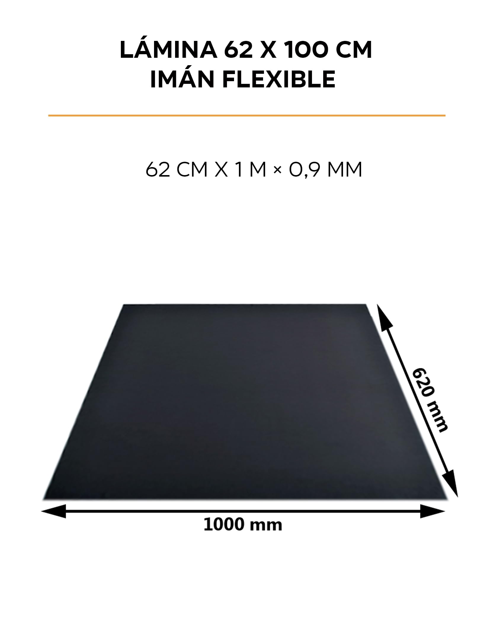 Imán Flexible Natural Lamina 62x100cm y de Grosor 0,9mm