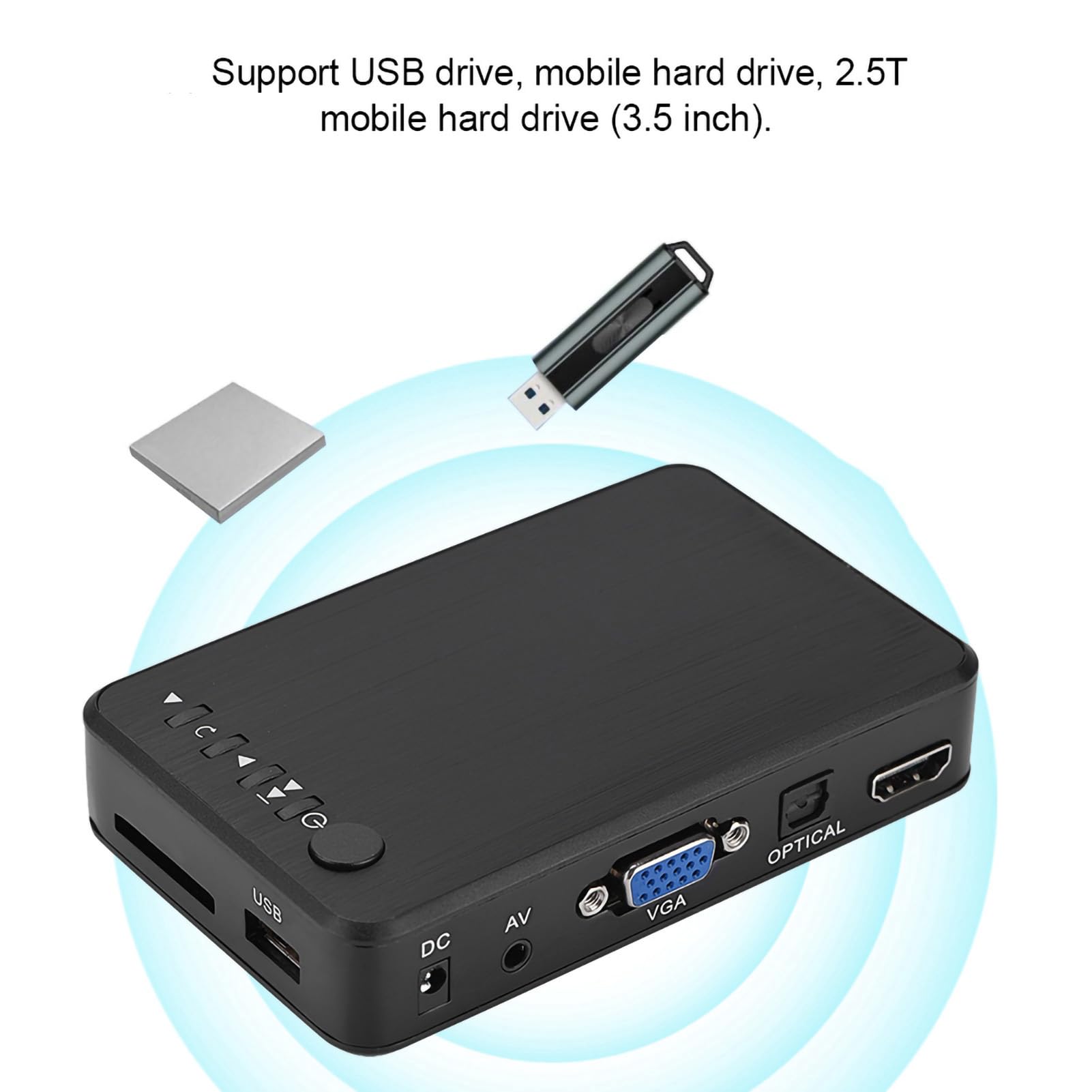 HDMI 1080P HD Audio i Video Multimedia Player z pilotem na podczerwień obsługa dysków twardych format FAT16 / FAT32 / NTFS (czarny) (UE)