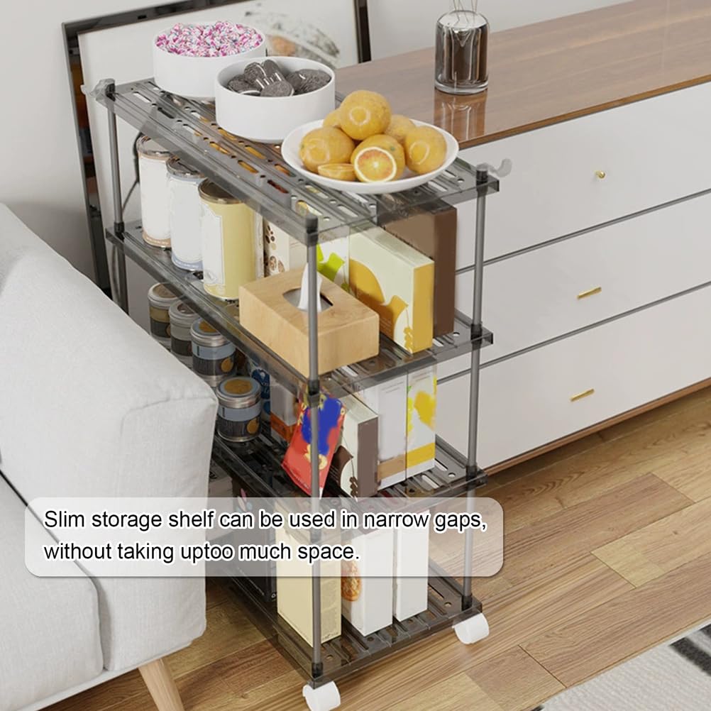 Carrello portautensili a 3 livelli, scaffale mobile per cucina, bagno, lavanderia e ufficio, scaffale multiuso in grigio, opzioni versatili a 2/3/4 ripiani disponibili