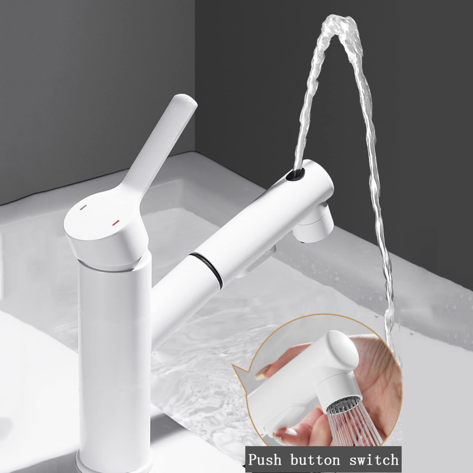 RAINREVIVE Robinet De Salle De Bain Avec Pulvérisateur Extractible