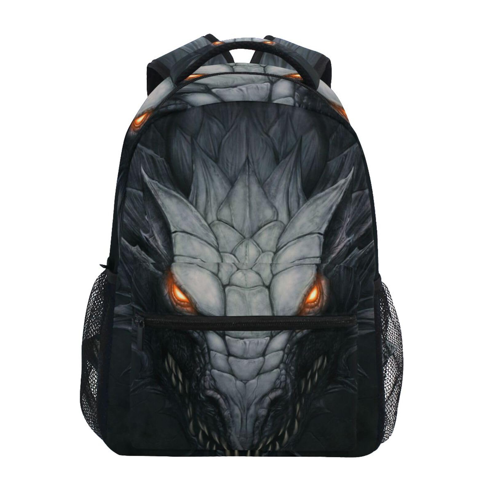 JIPONI Silver Dragon in The Dark Backpack for Boy And Girl, 15.6 Inch Laptop School Travel Backpack For Teenage Men And Women