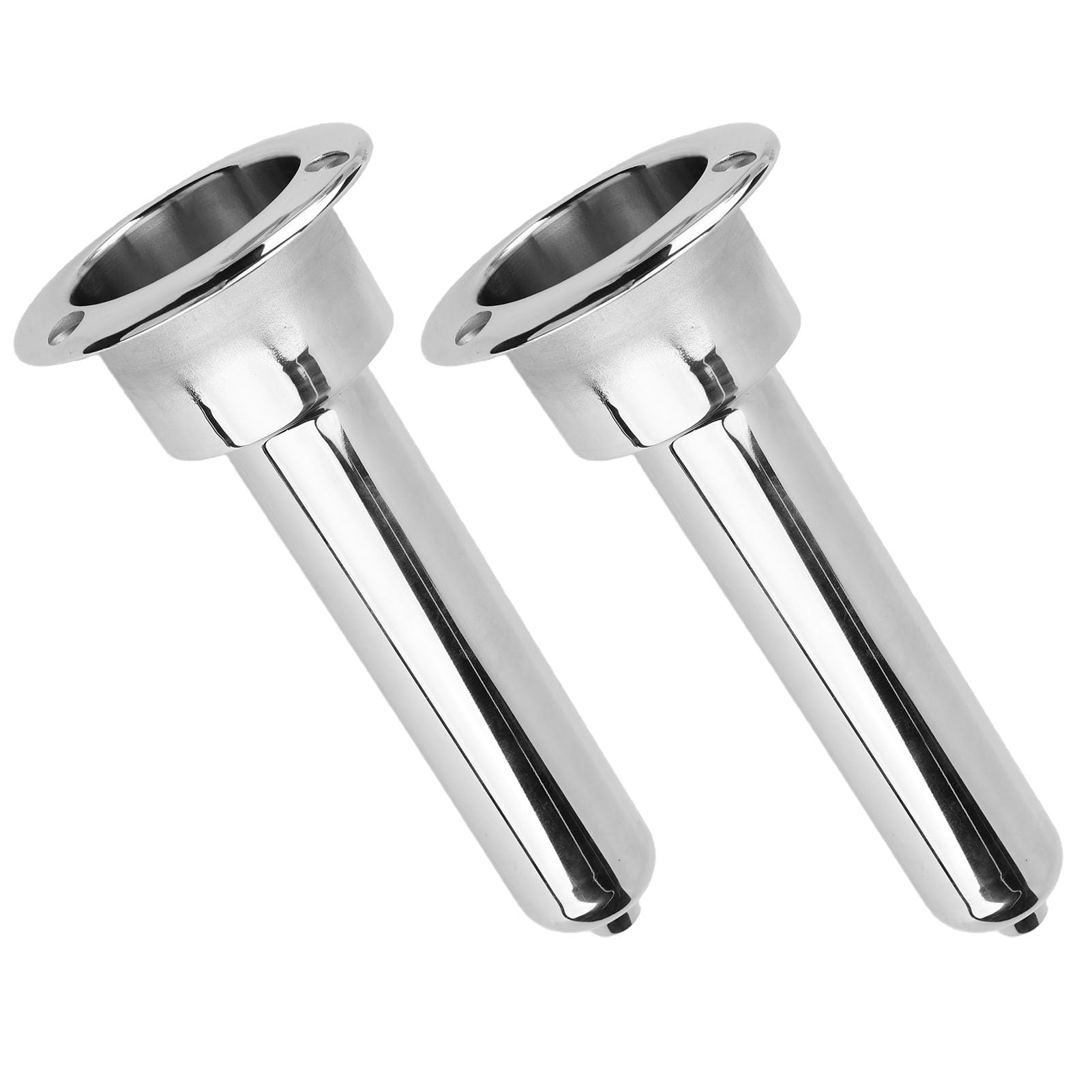 Luocute Portacanna da Pesca da Barca a Incasso, Supporto per Canna da | Acciaio Inox 316 Lucido, Testa da 78 Mm, Flangia 0/15/30°, Fori e Fermo