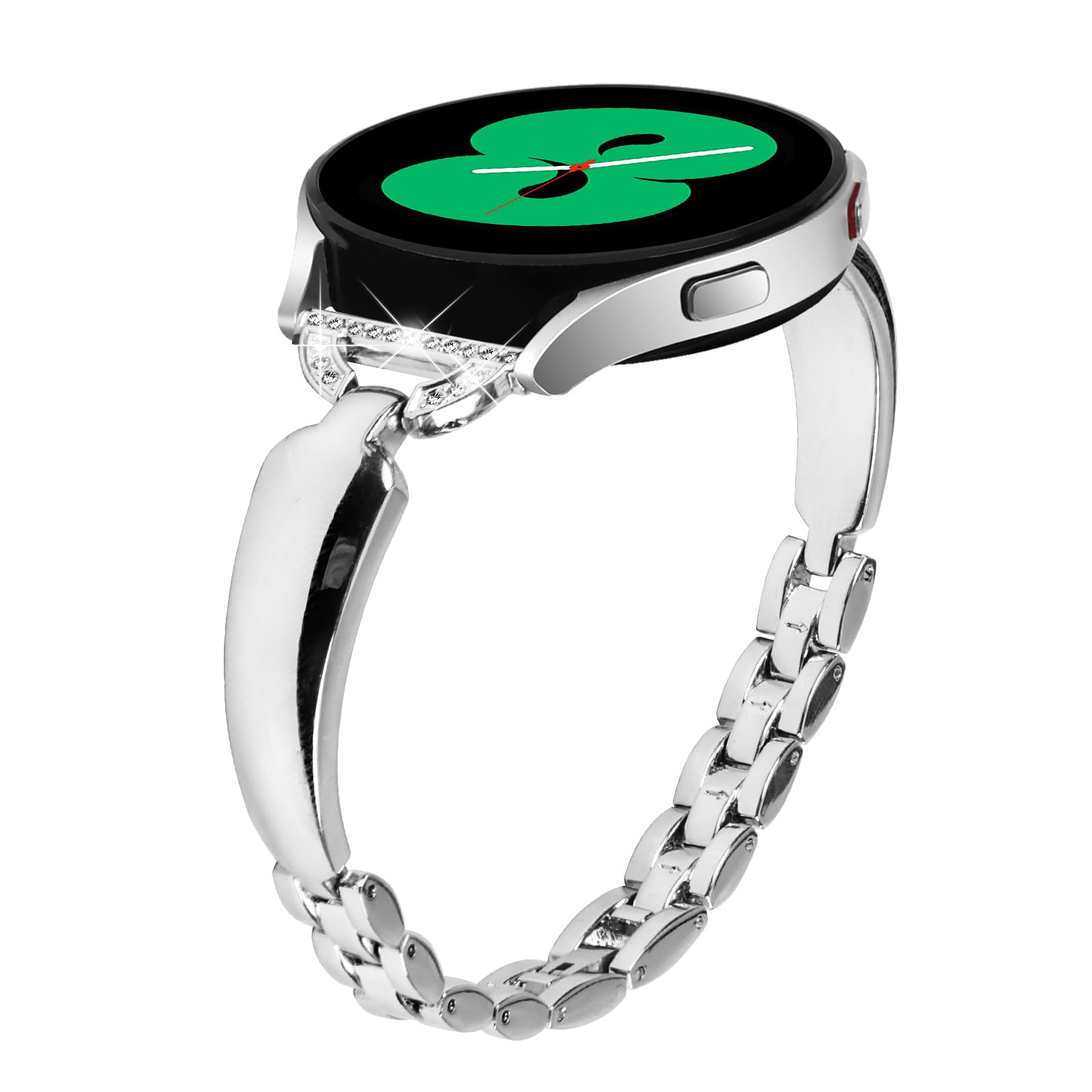 Mtozon 20mm Bling Bracelet Compatible with Samsung Galaxy Watch 6 40mm 44mm/Watch 5 40mm 44mm/Watch 4 Band 40mm 44mm/Samsung Active 2 Watch Bands/Galaxy Watch 3 41mm Women's Stainless Steel Wristband,