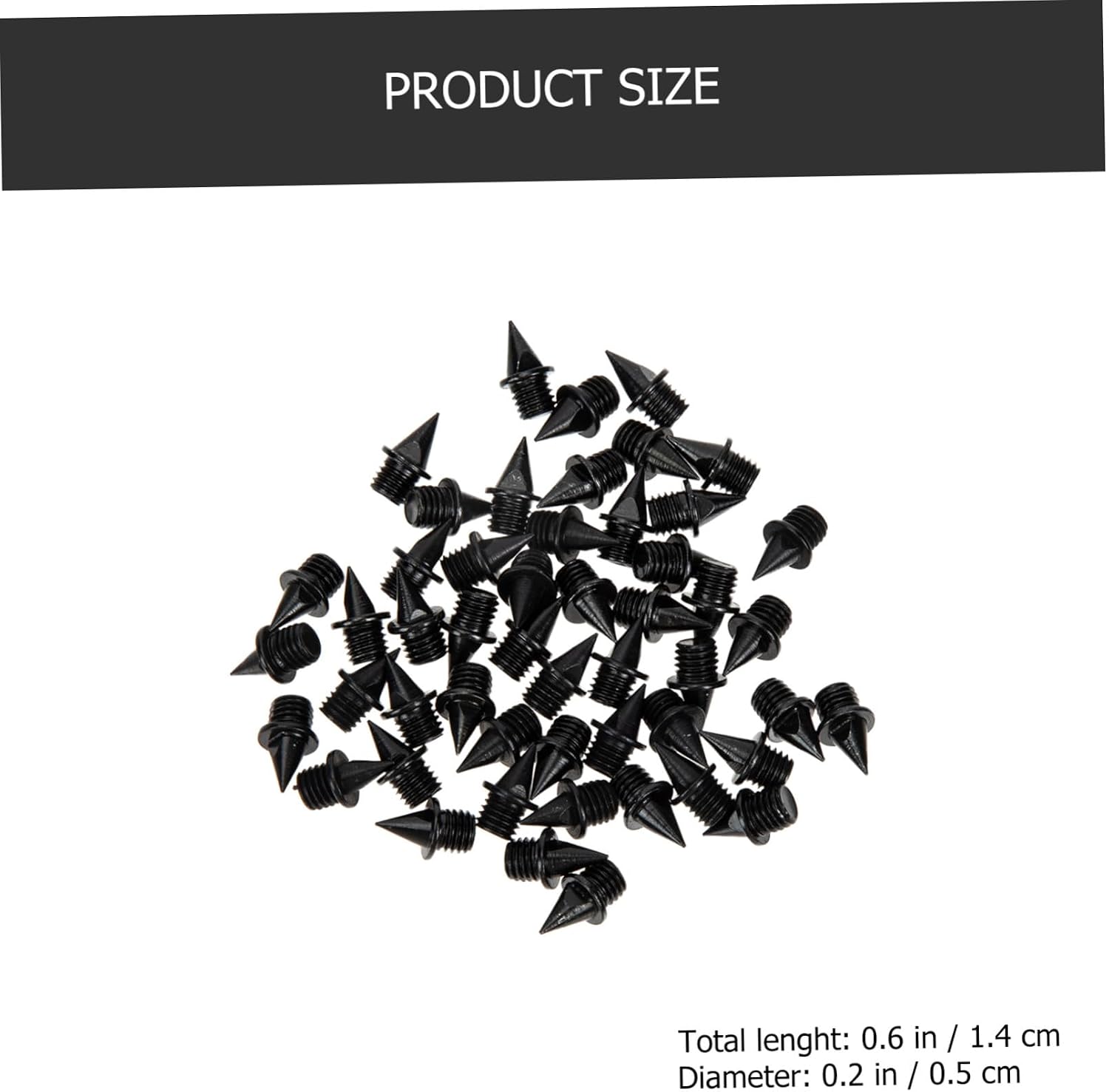 Cabilock Golf Shoe Spikes Set with Black Carbon Steel 50 Pieces and Spike Wrench, Replaceable Anti-Slip Running Track Cleats for Golf and Sports Shoes