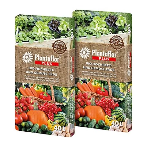 HaGaFe Plantaflor Plus Bio Hochbeeterde Gemüseerde Erde torfreduziert 2X 40 Liter Sack Cover