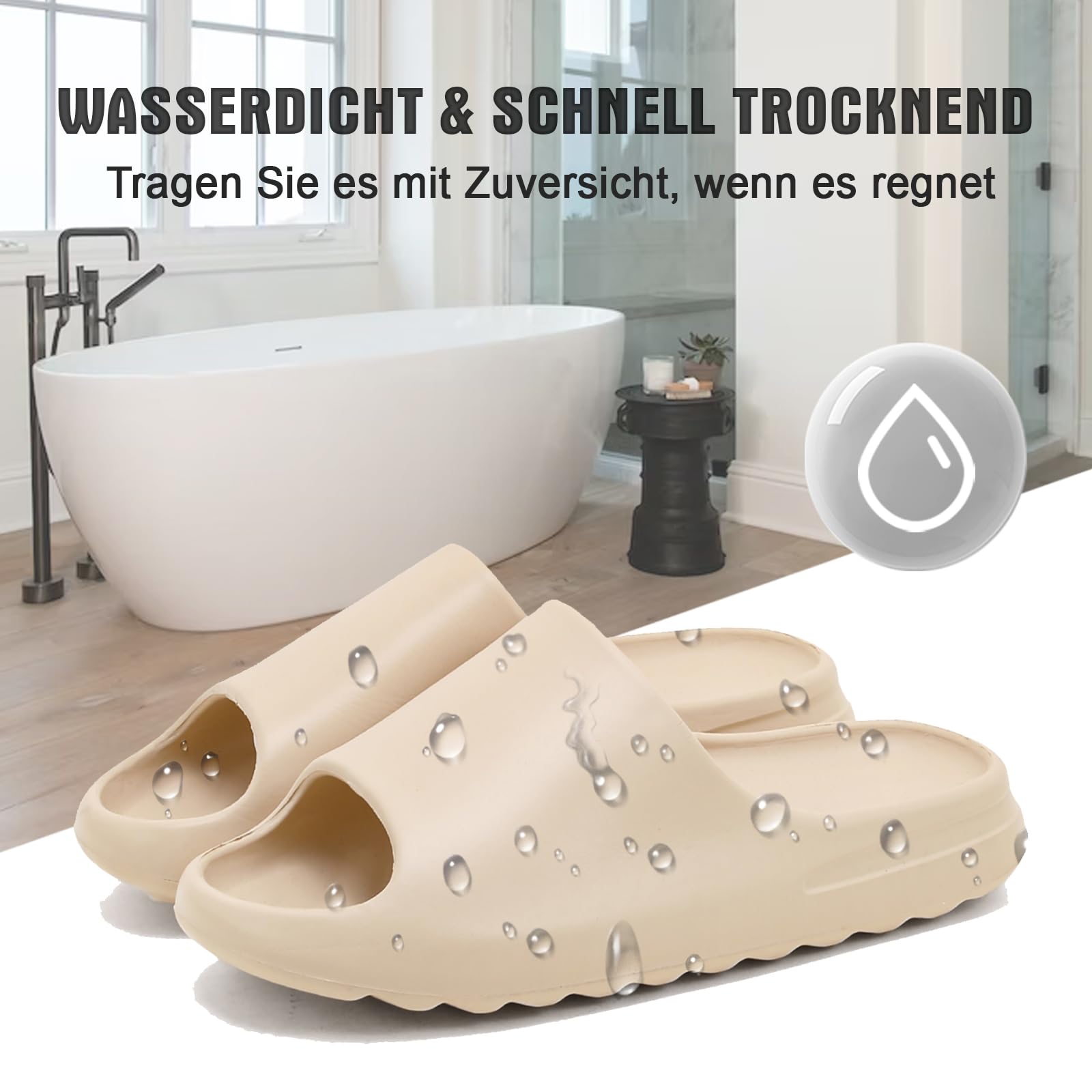 Rumkok Slides Donna Uomo, Estive Mare In Gomma Antiscivolo Slippers, Suola Spessa Piscina Scarpe Ciabatte