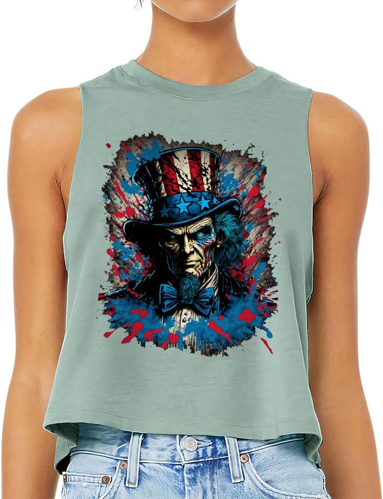 Patriotic Racerback Cropped Tank Patriotic Items for Women