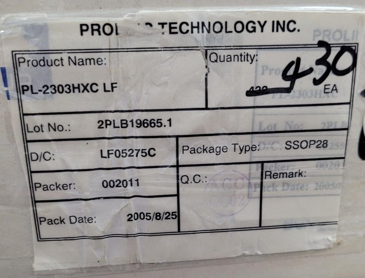 (1 PC) PL-2303HXCLF Prolific USB to Serial Bridge Controller