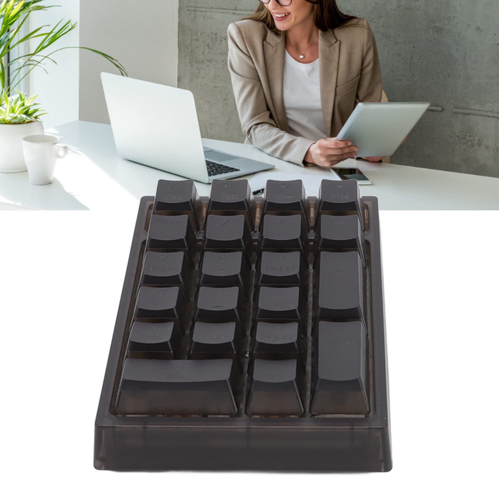 Lazmin112 Pavé Numérique Mécanique Compact à 21 Touches avec Rétroéclairage RVB pour Ordinateurs Portables et Claviers Compatibles à 87 Touches (Black)