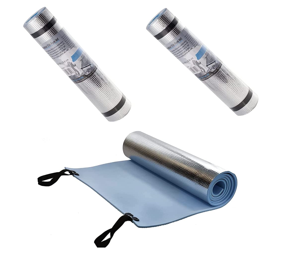 ALAYSTAR Premium Durable Set of 2 Water resistant Roll Up Foil Mat for a Picnic Mountain Hiking- Thermally Insulated Mat- Eva Foam Sleeping Mattresses Prevent Dampness and Chill