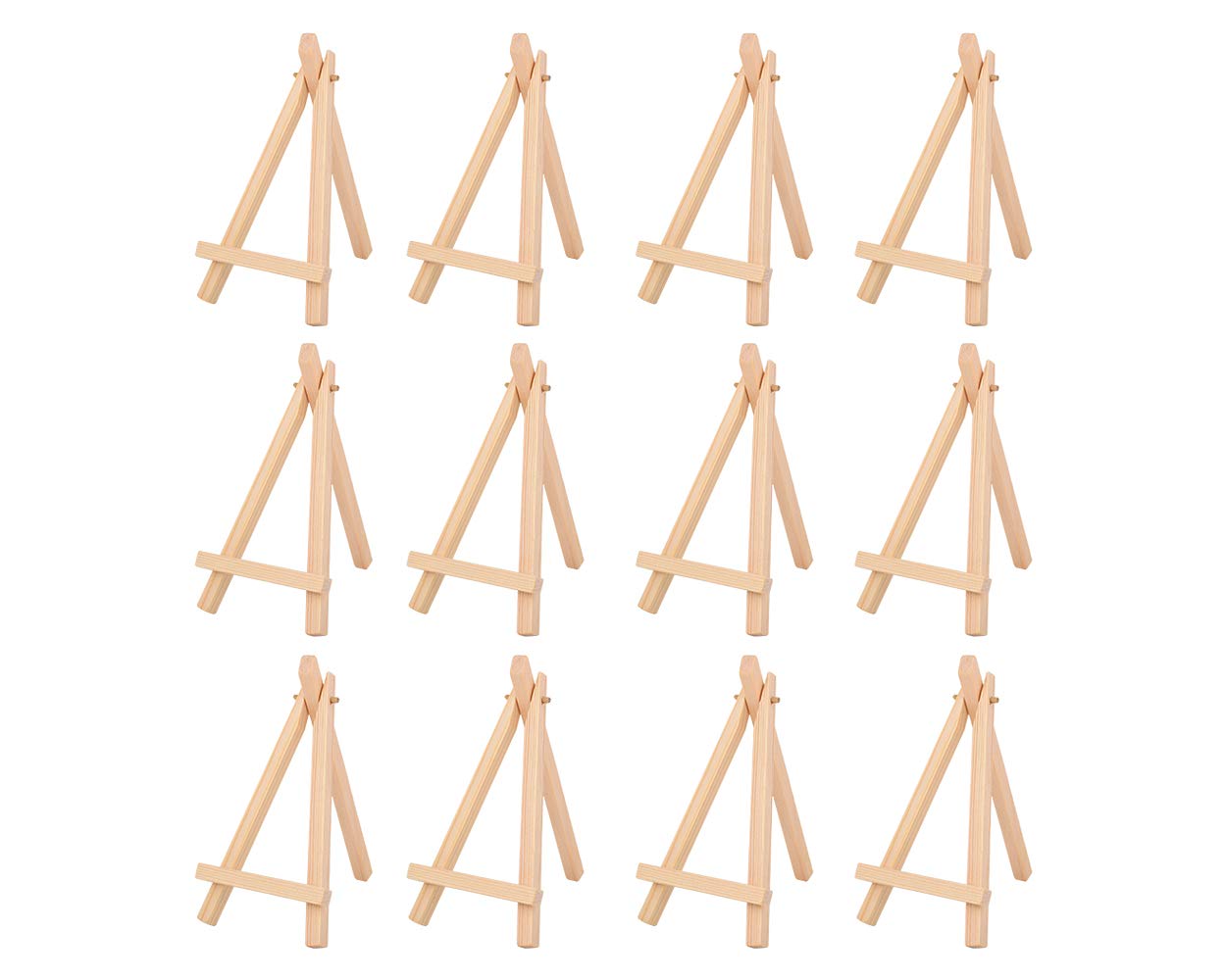 DS. DISTINCTIVE STYLE 12 Pieces [Mini 6 Inch] Wood Easel Desk Display Easel Easel Stand for Paintings Cards Photos