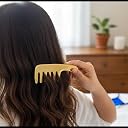 WITSOUL Kansa Comb Massage Tool - kansa Comb for Hair Fall/Growth/blood Circulation & Stress Relief Best for Head Massage (Handle Comb) gallery image