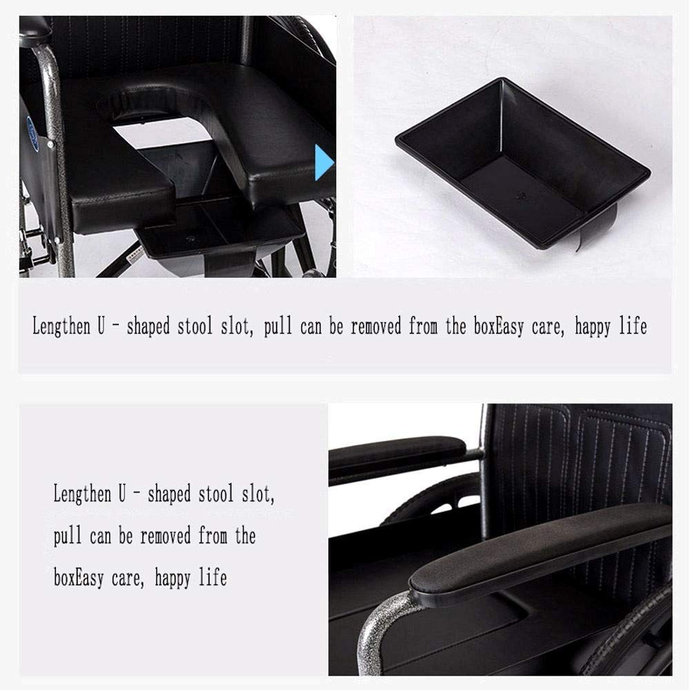 Silla de Ruedas, Silla de Ruedas Plegable Ligera con Wc Multifunción Pequeña Ultra Ligera Portátil Ancianos Discapacitados Trolley Travel