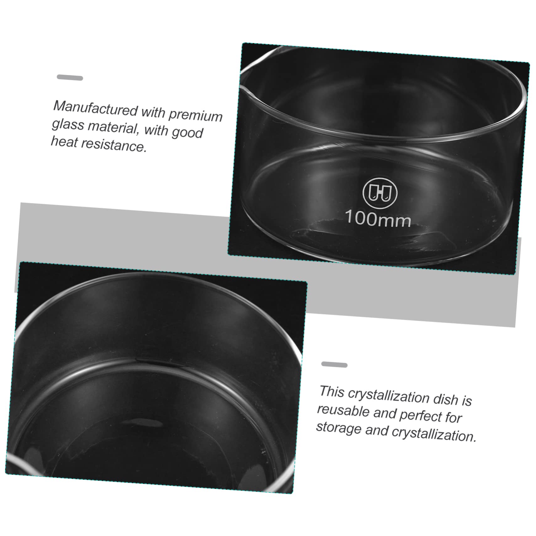 1pc Glass Crystallization Dish Flask Crystallizing Dish with Spout Supplies Crystallizing Bowl Crystallization Tool Glass Evaporation Dish Glass Crystallizing Dish Transparent VILLFUL