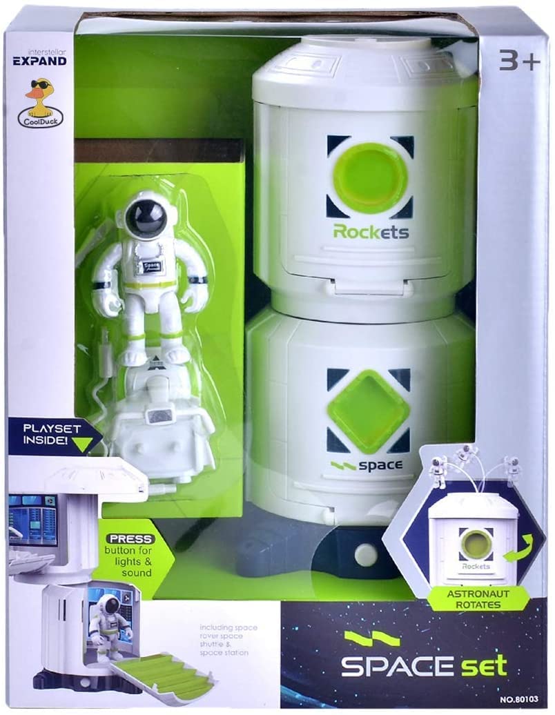 B&K Spaceship Rocket Combo Playset Outer Space Ship Sounds Lights Playset and Explore Outer Space (SPACE STATION)