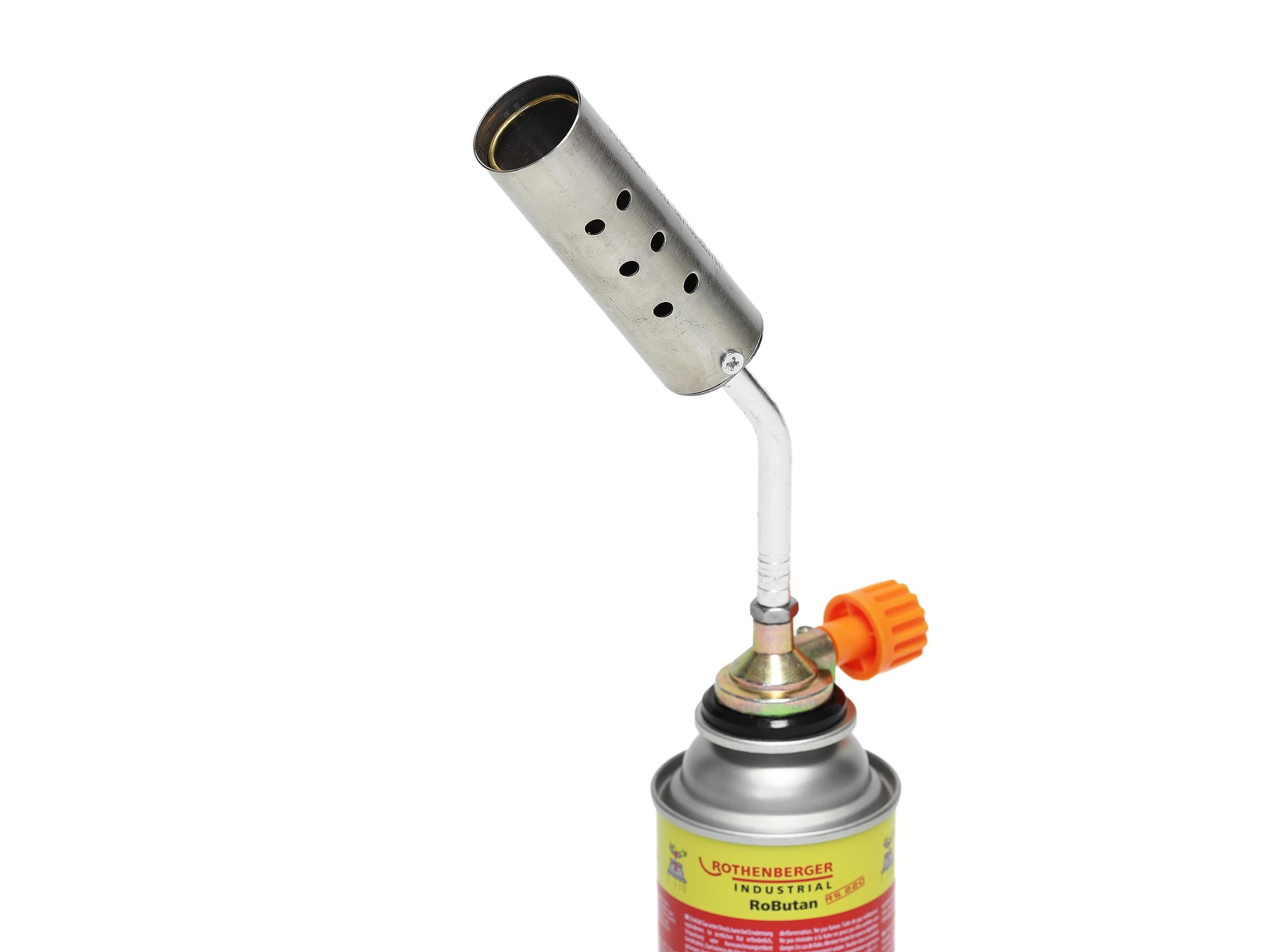 ROTHENBERGER Industrial Schrumpfbrenner 1300 °C mit 1 x RoButan Gaskartusche 393 ml | Gasbrenner | Lötbrenner | Schweißbrenner | Bunsenbrenner | Abflammgerät | einstellbare Flamme