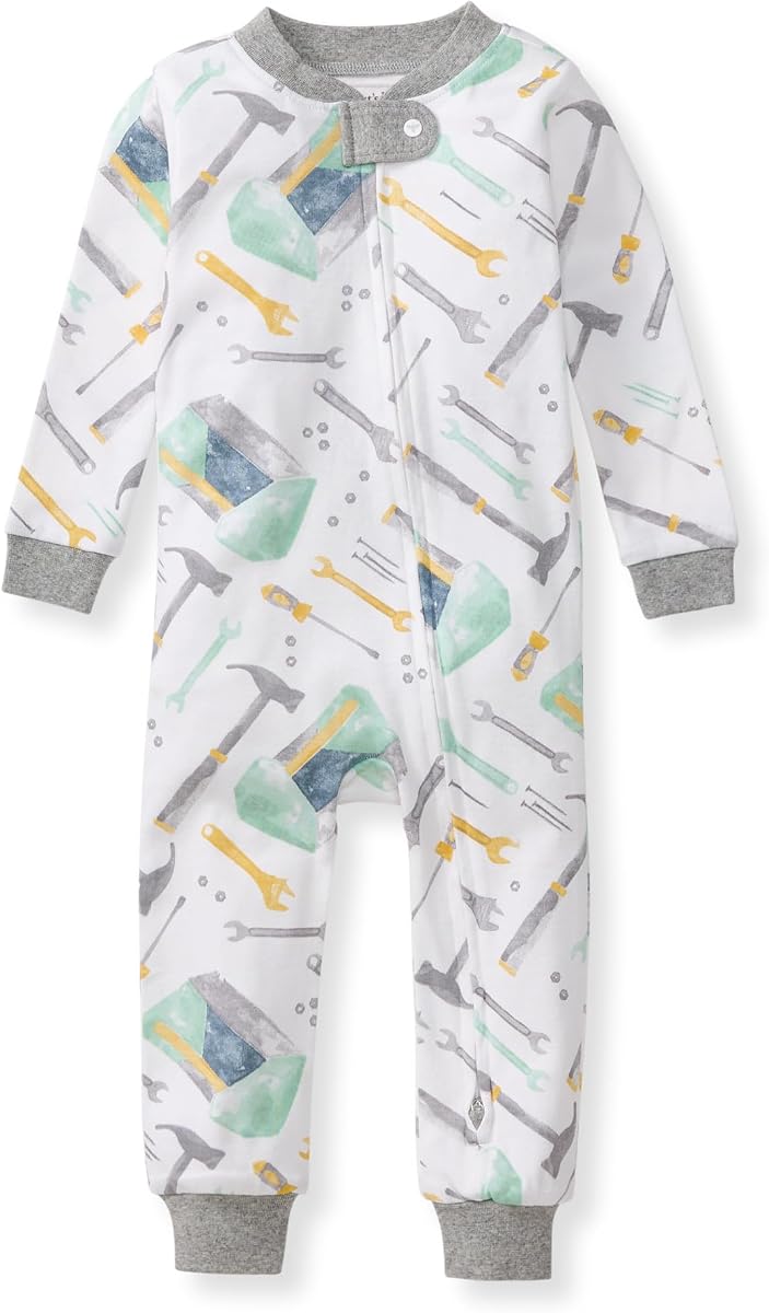Burt's Bees Pijama unisex sin pies para bebé, pijama con cremallera de 1 pieza | El pijama sin pies de algodón orgánico de ajuste ceñido cuenta con una sencilla cremallera bidireccional para facilitar los cambios nocturnos.