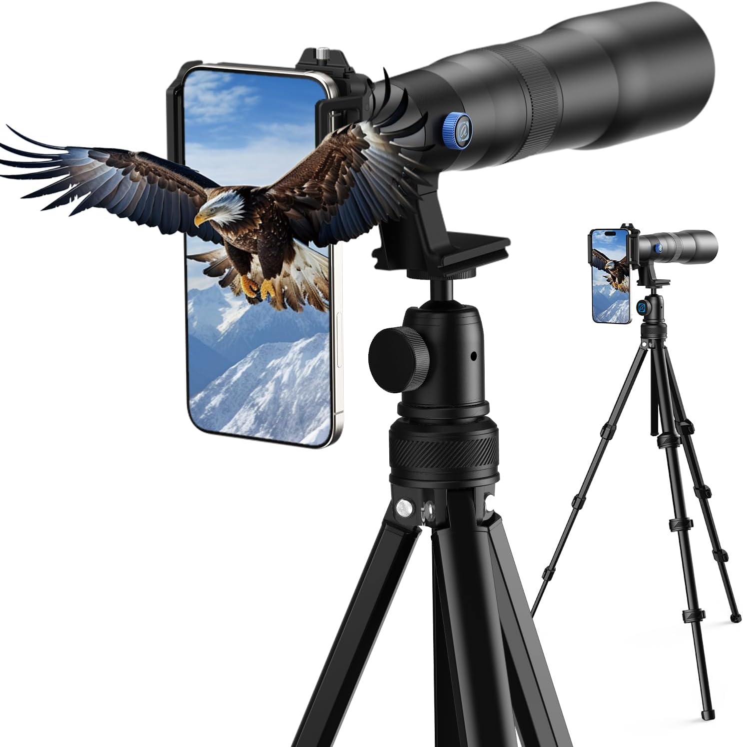 APEXEL 50X Telephoto Lens for iPhone Samsung Google Pixel, 1200mm Ultra Telephoto, Phone Camera Lens for Photography Bird Watching Moon Viewing, with Tripod Mount for Stable Shots, for Enthusiasts
