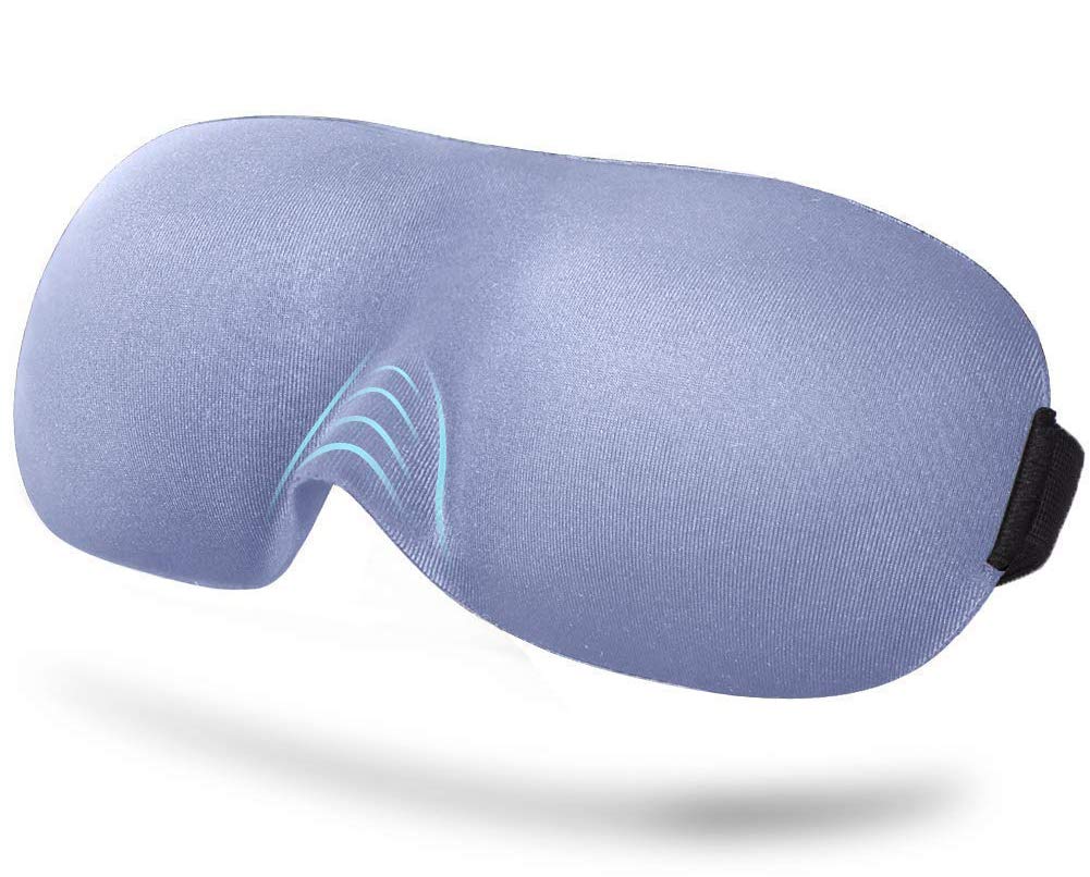 Axgo EM13DP Adjustable 3D Contoured Sleep Eye Mask for Men Women, 100% Block Out Light, Comfort and Lightweight for Travel, Shift Work, Naps (Gray)