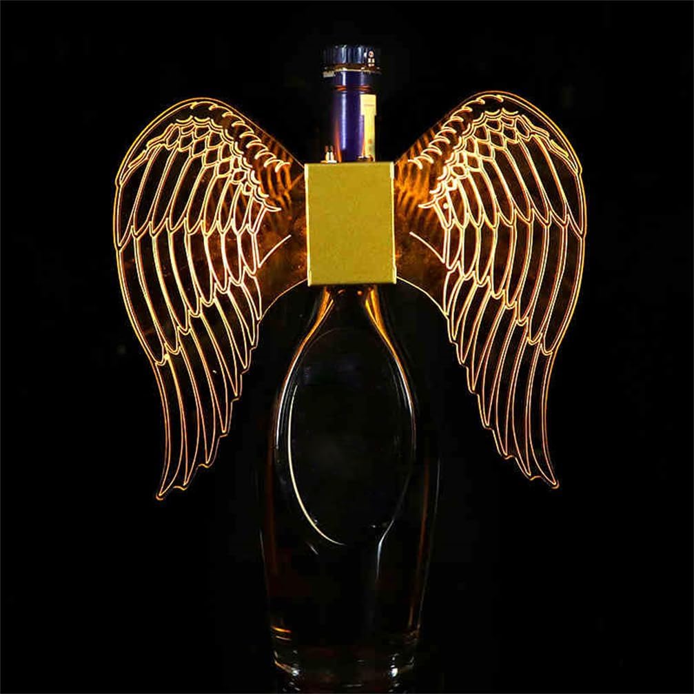 LED Lighting Wine Bottle Decoration Flashing Luminous Wine Bottle Display Nightclub Bar Disco Club Party Luminous Beer Bottle Rack(Size:Butterfly2,Color:Yellow)