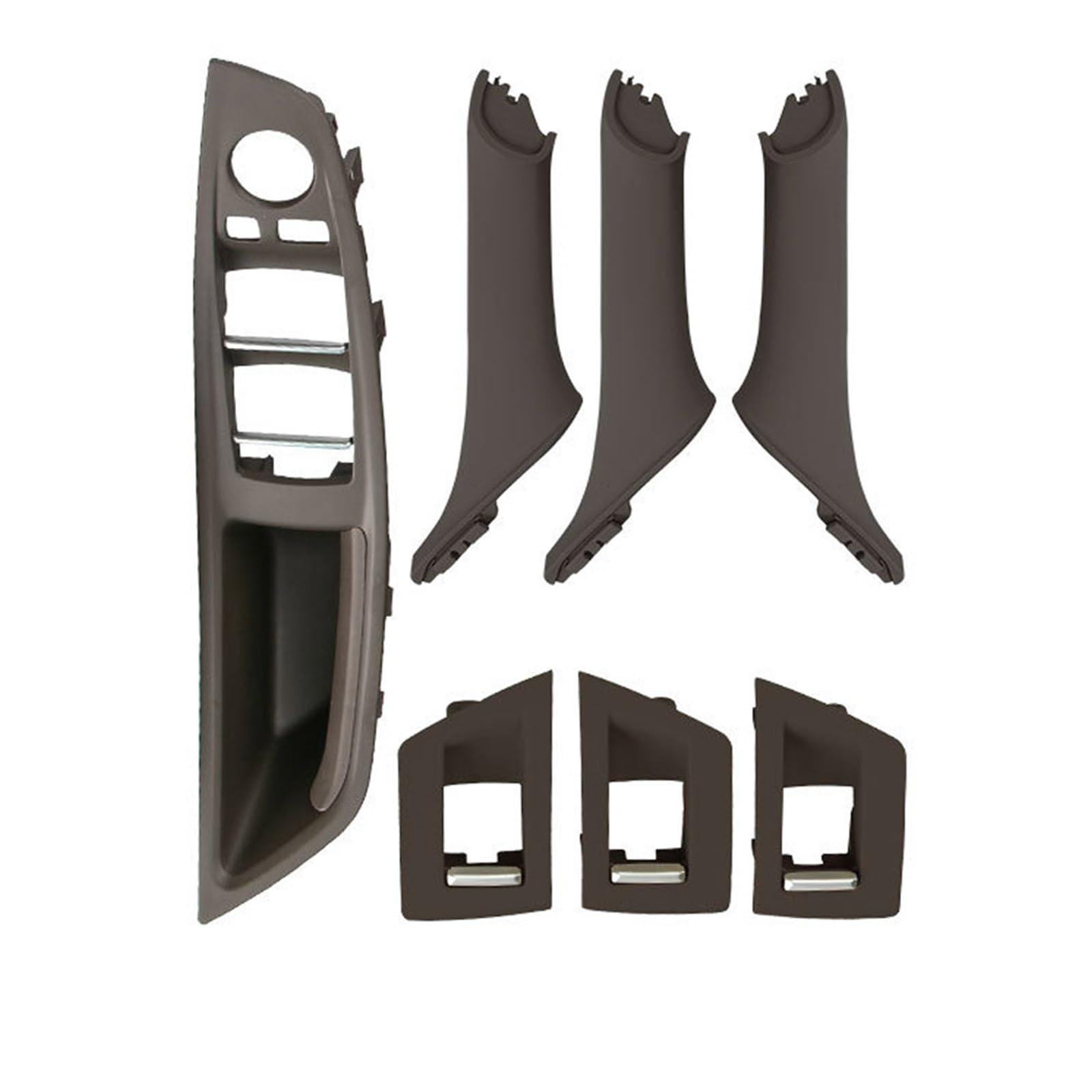 OEXRIGRU Car Interior Door Handles for BMW 5 Series F10 F18 LHD Car Interior Door Handle Plate Decorative Cover 7pcs(Mocha Brown)