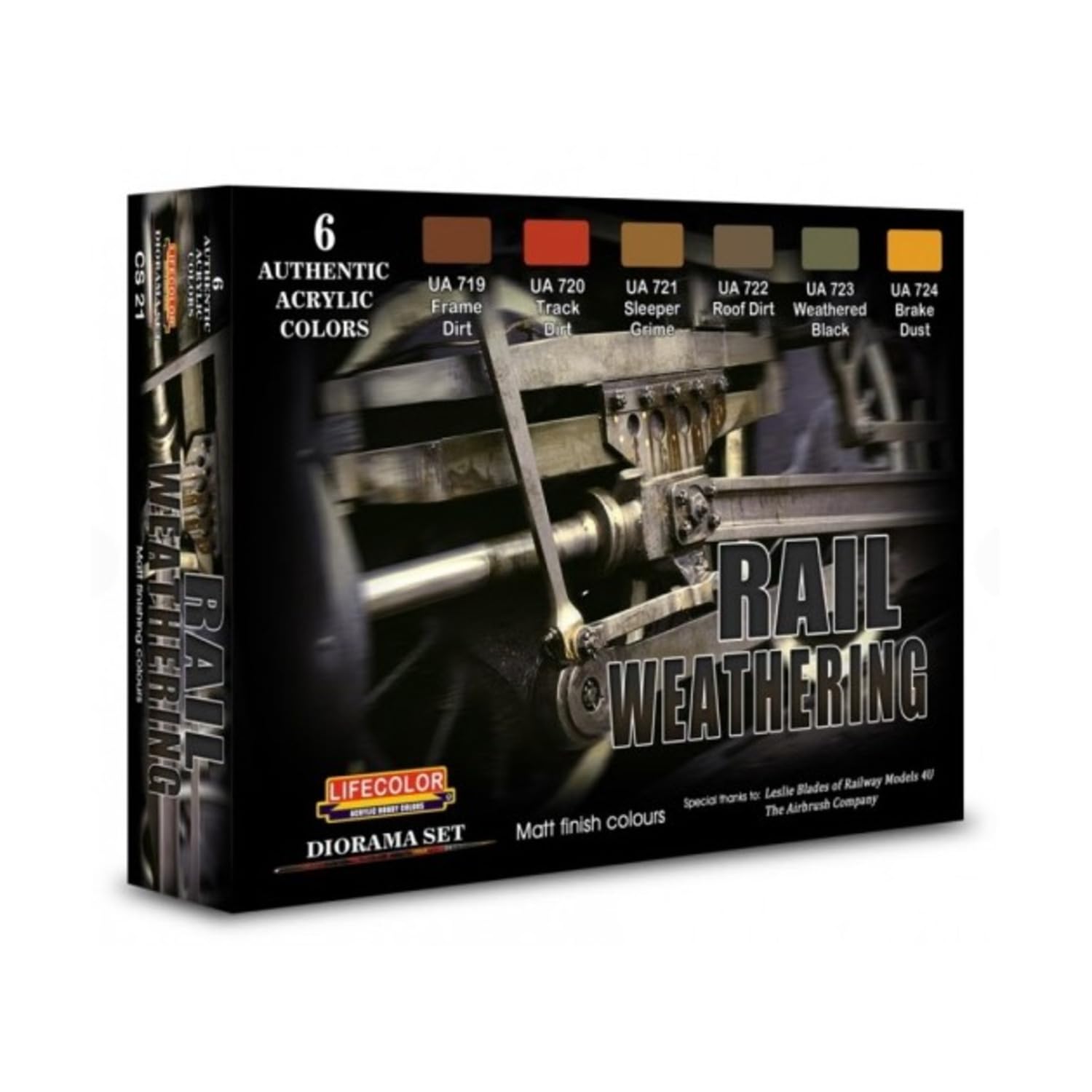 Weathering Of Trains Paints 6 x 22 ml Acrylic Colours