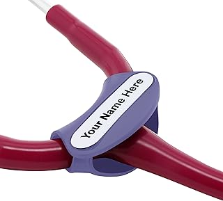 FAZ Brand Stethoscope Name Tag - Personalized Engraving - Designed for ADC, MDF and Littmann Stethoscopes - Ideal for Nurses, EMTs, Veterinarians, Paramedics and Med Students (Purple)
