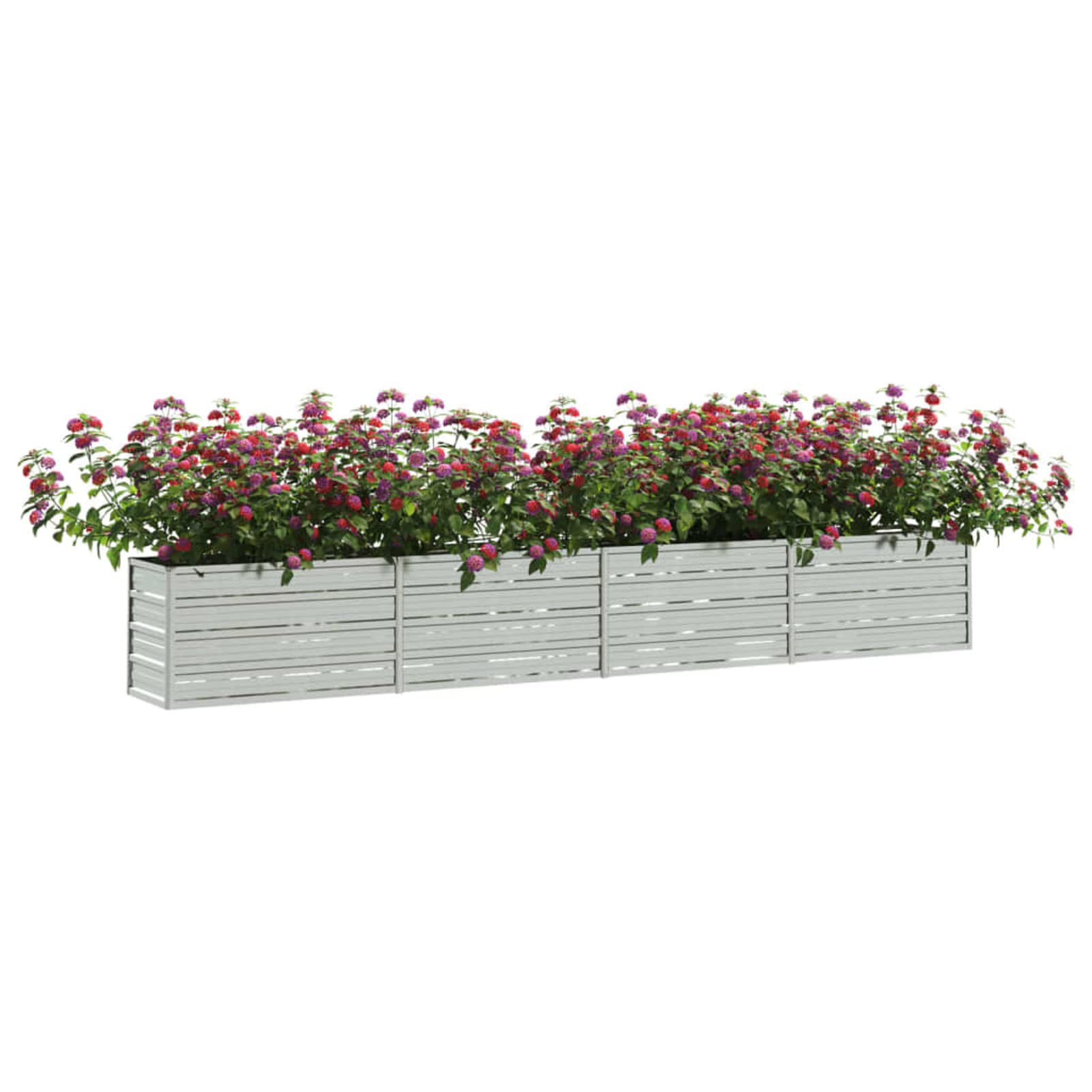 Mogou Arriate, Mesa De Cultivo, Huerto Domestico, Cultivo De Plantas Aromaticas, Arriate De Jardín, de Acero galvanizado Plateado 320x40x45 cm