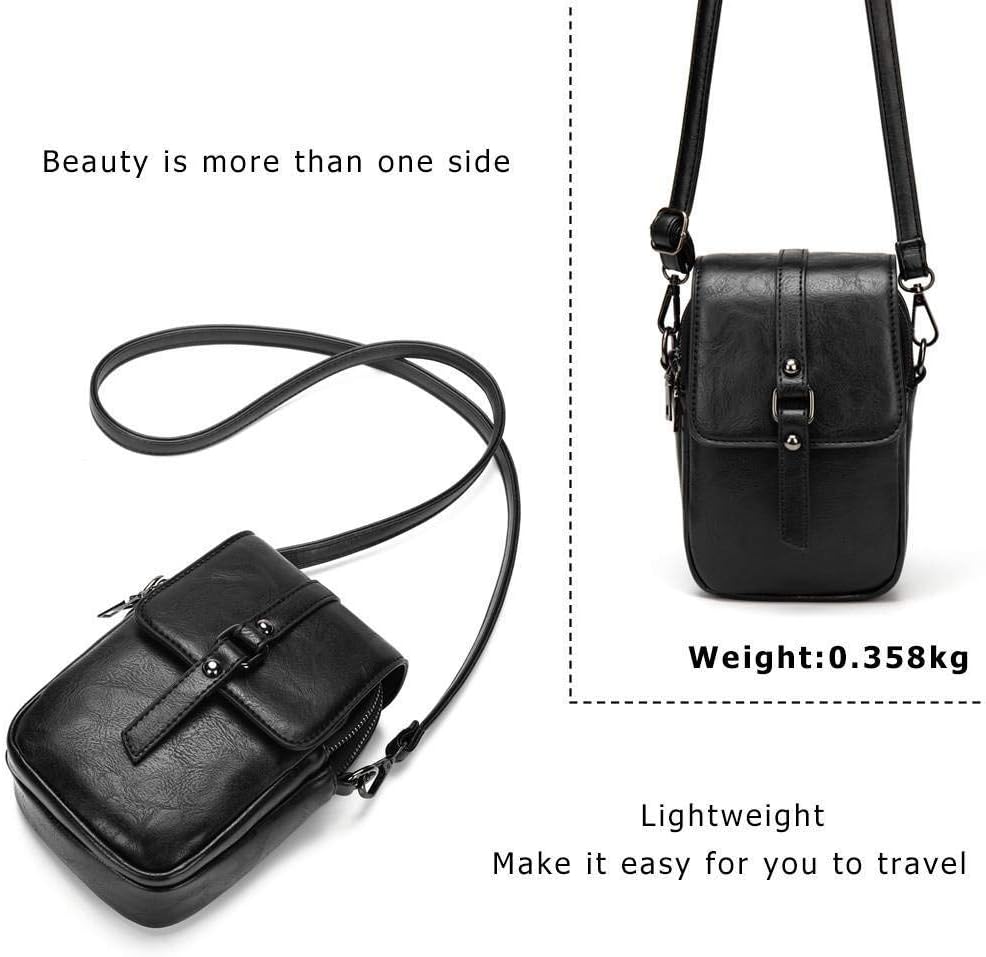 myfriday Small Leather Crossbody Bag for Women with Guitar Strap Mini Crossover Bags & Shoulder Purses with 2 Card Slots - Image 6