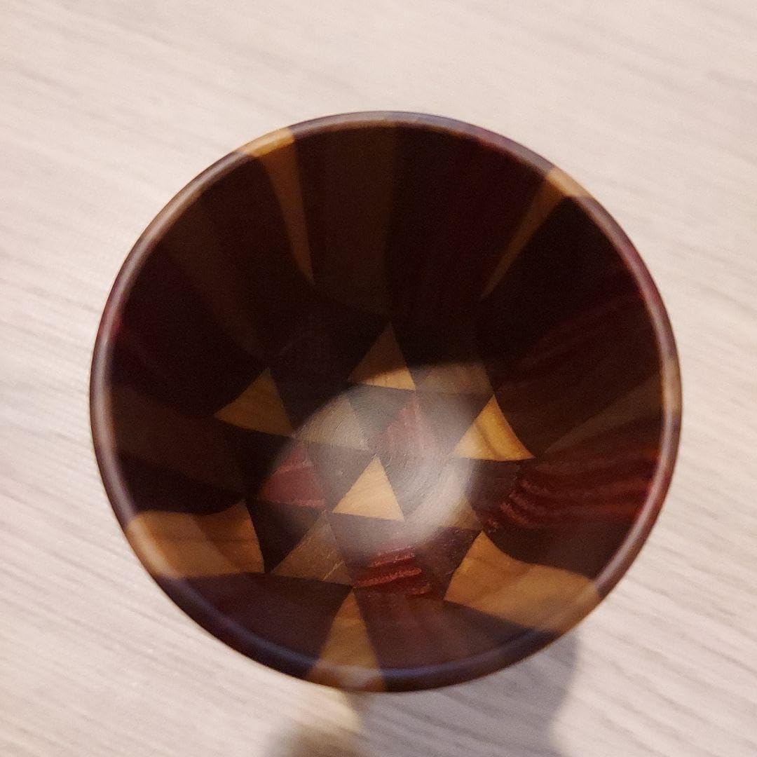 金指勝悦 ペアワイングラス 寄木細工 箱根 金指ウッドクラフト 金指