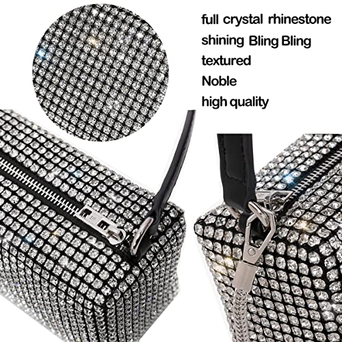 Image of BBTT.ful Rhinestone Evening Handbags Sparkling Crystal Purse Daily Casual Shoulder Bag