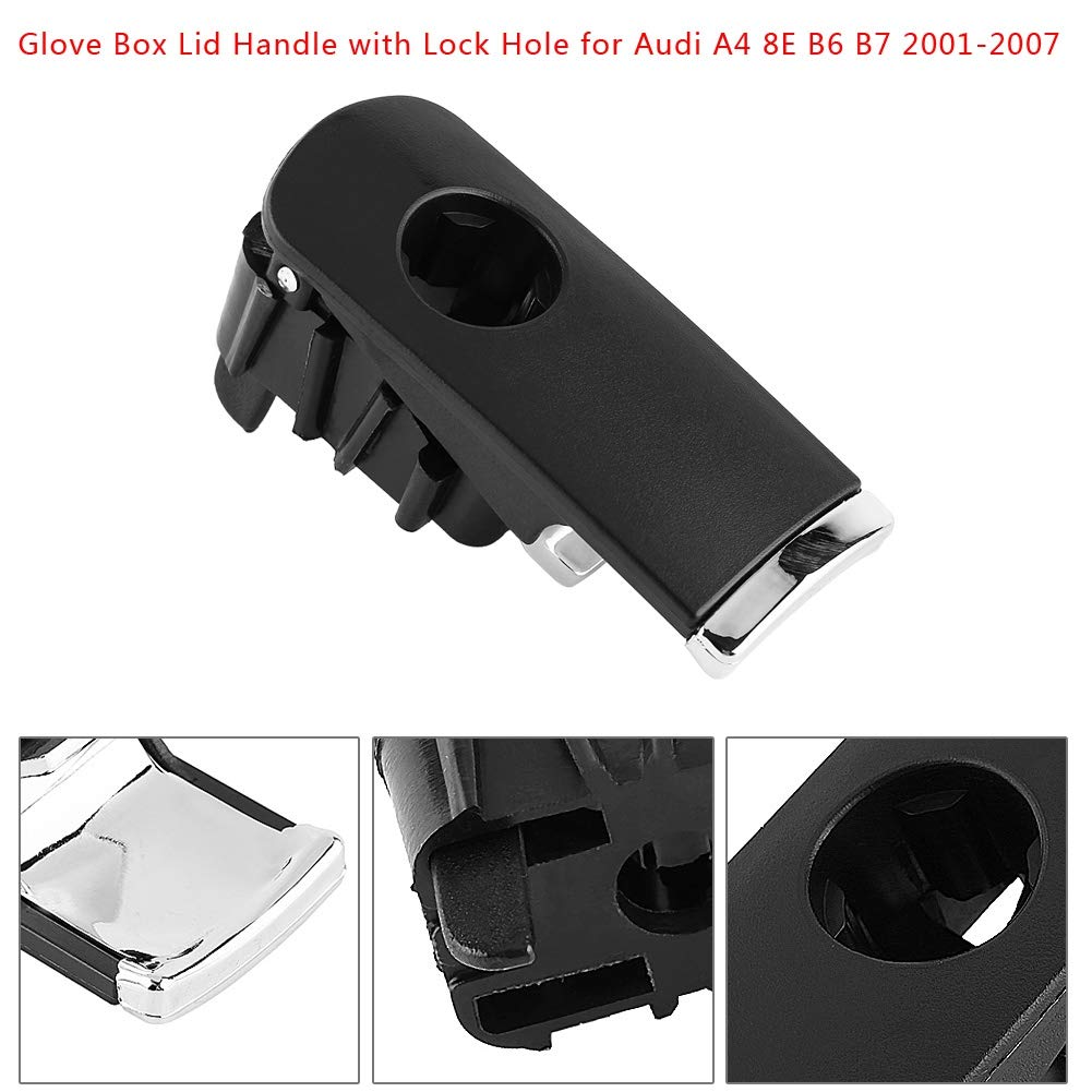 TKSE Poignée De Boîte à Gants, Extracteur De Poignée De Couvercle De Boîte à Gants Avec Trou De Verrouillage Pour Audi A4 8E B6 B7 2001-2007