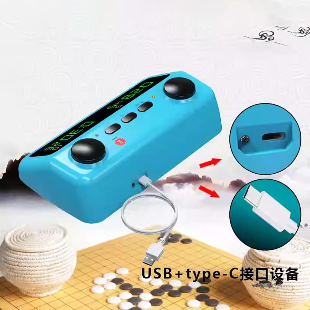Orologio per Scacchi con Display Ad Alta Definizione e Ampio Schermo a LED con Batteria Al Litio Ricaricabile Incorporata, Timer per Scacchi e Go