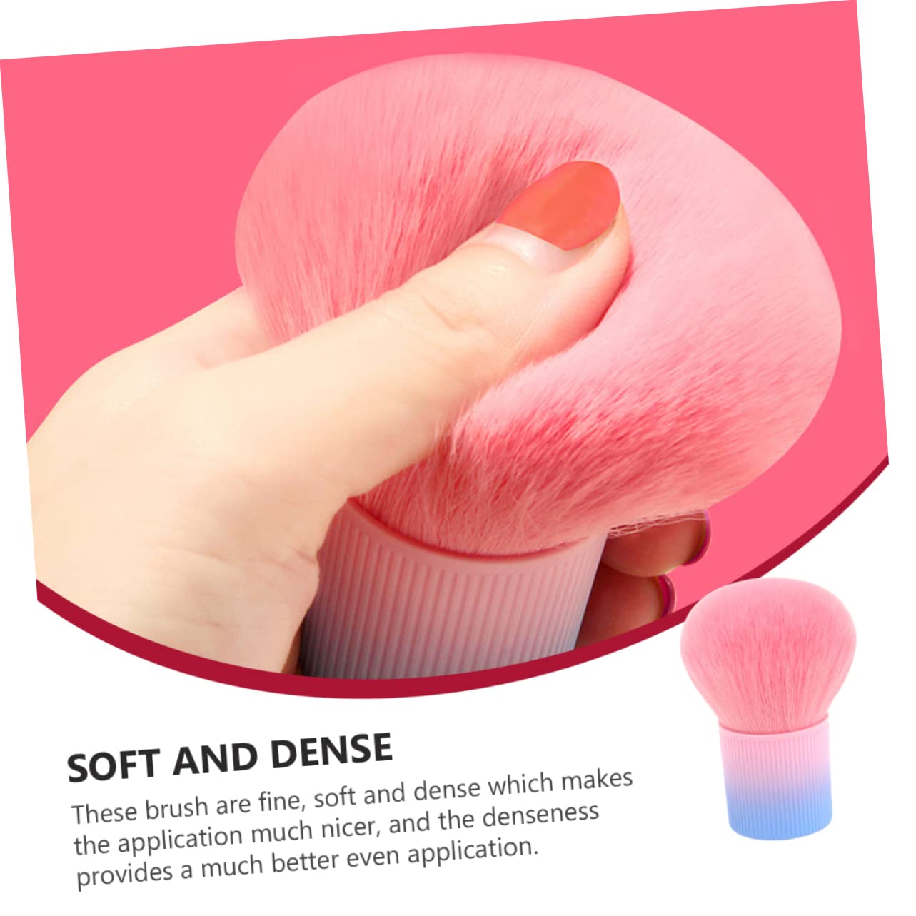 BELLIFFY Mini Makeup Brush Setting Powder Brush Mushroom Shape Soft Fiber Lightweight Comfort Grip