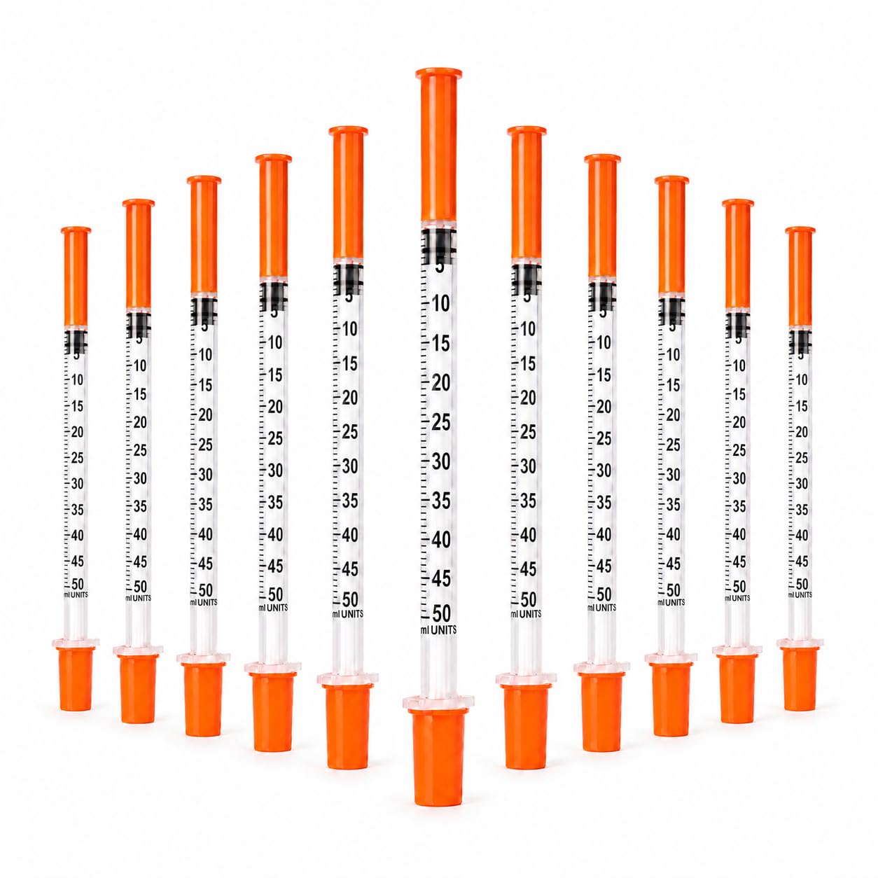 100 Pack 0.5ml/cc Syringes with Needle 31G 5/16 Inch, U-100 Lab Syringes, Individually Wrapped